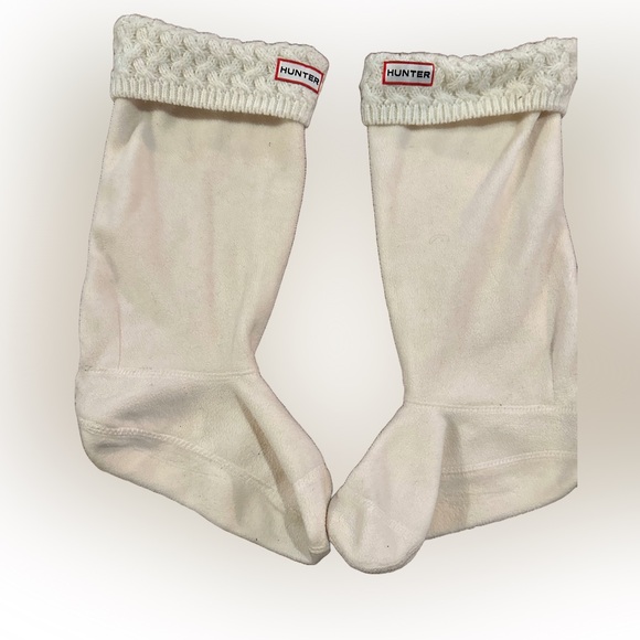 Hunter Natural White Tall Cable Knit Cuff‎ Boot Socks, Size M (5-7) - Picture 1 of 3